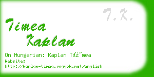 timea kaplan business card